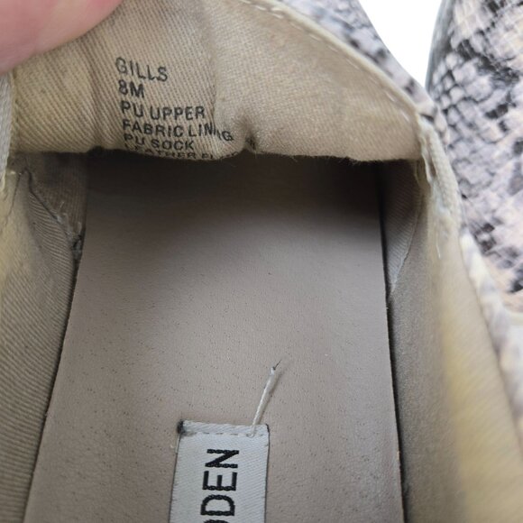 Steve Madden Gills Vegan Leather Snake Print Loafer Shoes Size 8 - Picture 4 of 8